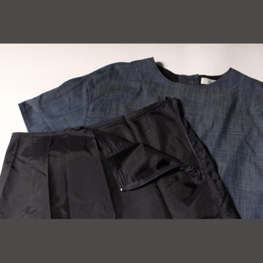 アドーア ADORE 18SS スラブ デニム バックプリーツ ワンピース ロン