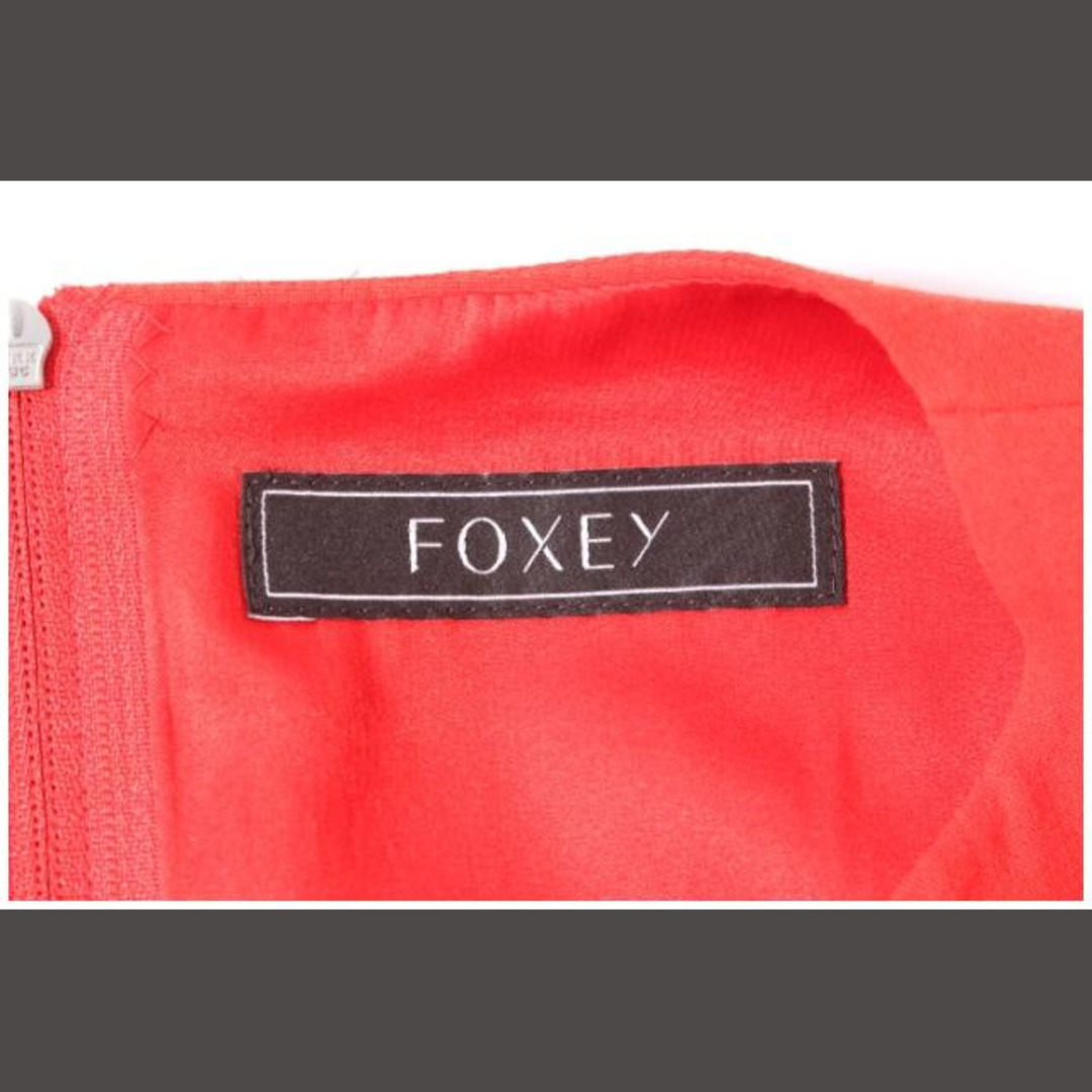 FOXEY(フォクシー)のフォクシー FOXEY ワンピース ひざ丈 ノースリーブ ストレッチ 38 オレ レディースのワンピース(ひざ丈ワンピース)の商品写真