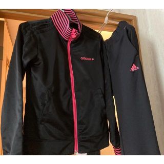 アディダス(adidas)の【値下げ】アディダス　ジャージorトレーニング　上下Sサイズ　黒ピンク(その他)