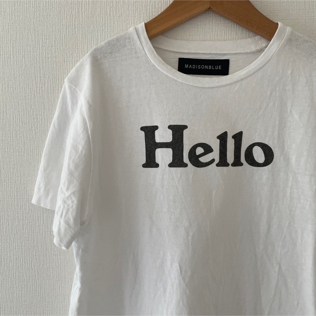 美品♡マディソンブルー❤︎Hello ハロー Tシャツ 白 ホワイト 01