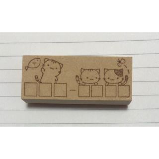 ハンドメイド　ラバースタンプ　郵便番号ねこちゃん (新品未使用）(はんこ)