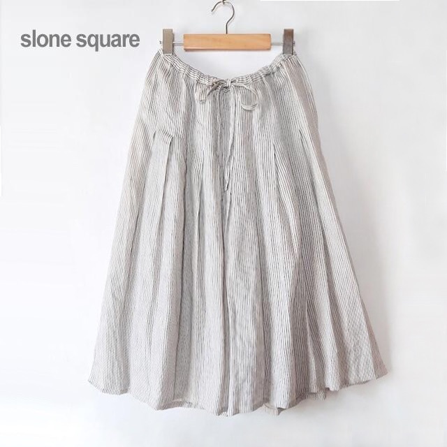 新品 slone square✨スロンスクエア 麻リネン100% 日本製スカートロングスカート
