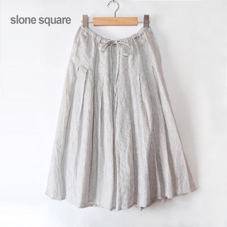 ビュルデサボン(bulle de savon)の新品 slone square✨スロンスクエア 麻リネン100% 日本製スカート(ロングスカート)