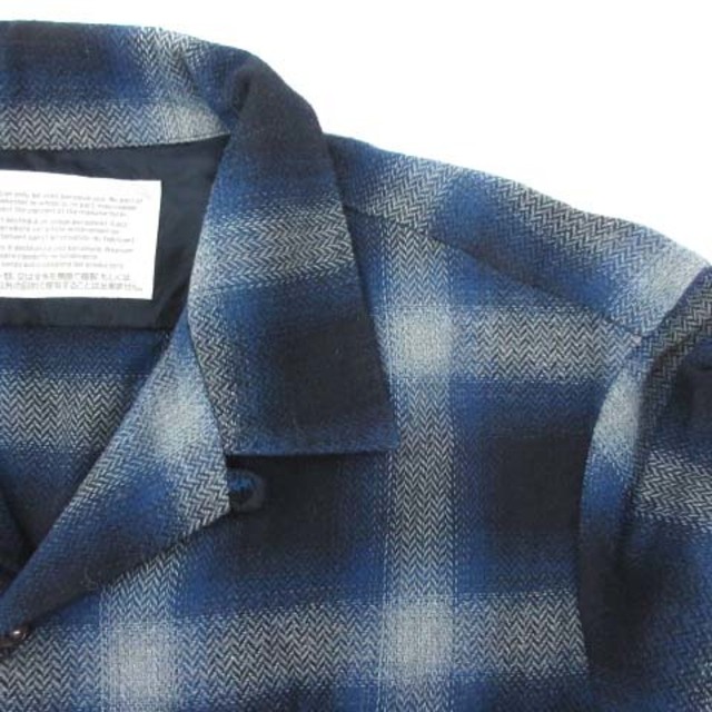 kolor(カラー)のカラー 15AW シャツ オンブレチェック オープンカラー 長袖 2 M 紺 メンズのトップス(シャツ)の商品写真
