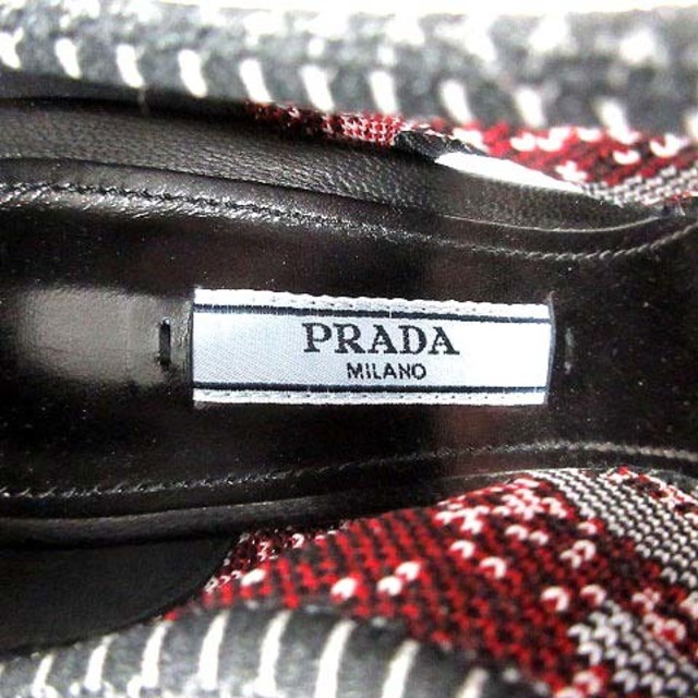 PRADA(プラダ)のプラダ パンプス ストラップ ポインテッドトゥ 36.5 23.5cm 黒 赤 レディースの靴/シューズ(ハイヒール/パンプス)の商品写真