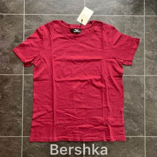 ベルシュカ(Bershka)の新品未使用タグ付♡Bershka♡ベーシックコットンTシャツ♡ボルドー(Tシャツ(半袖/袖なし))