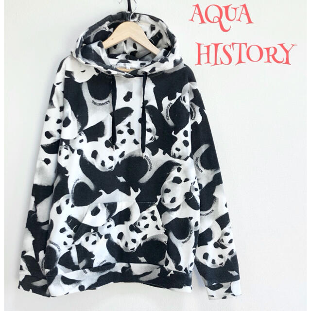 【激レア】❤AQUAHISTORY❤ パーカー 白 黒 パンダ 〈M〉春服 夏 メンズのトップス(パーカー)の商品写真