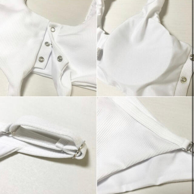ALEXIA STAM(アリシアスタン)の 胸元リボン セクシー ボタン付き ビキニ スポーティー タンクトップ 水着 レディースの水着/浴衣(水着)の商品写真