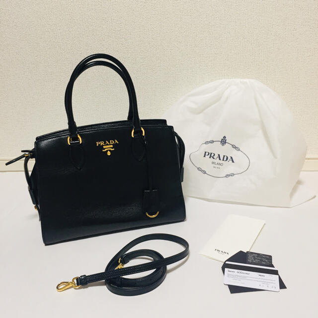 PRADA★ GLACE CALF ハンドバック プラダ 1ba163-ハンドルドロップ