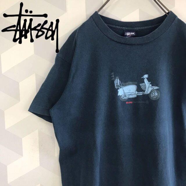 【Old Stussy】90s USA製 ベスパ Tシャツモッズ黒ステューシー.