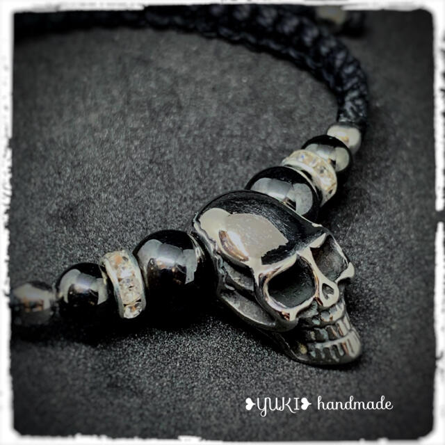 アンクレット orブレスレット 天然石 ハンドメイド【SKULL.DX.】限定品 メンズのアクセサリー(アンクレット)の商品写真