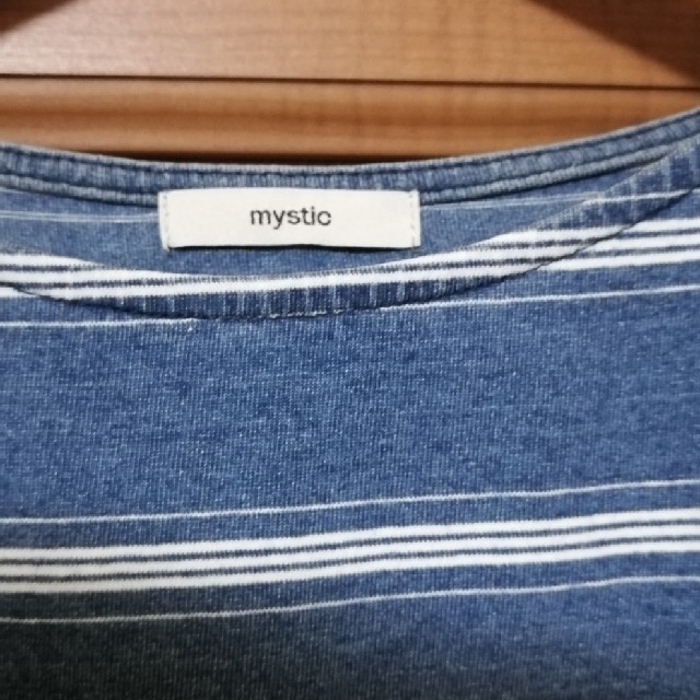 mystic(ミスティック)のmystic　インディゴカラー　ストライプ　ティシャツ レディースのトップス(Tシャツ(半袖/袖なし))の商品写真