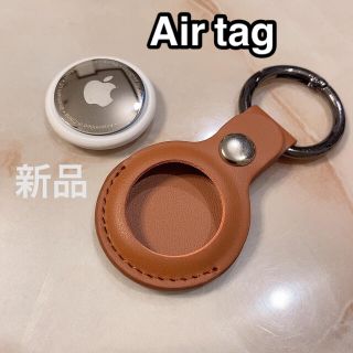 アップル(Apple)のエアタグ🌟Airtag レザー　ケース　保護カバー (キーホルダー)