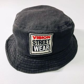 ヴィジョン ストリート ウェア(VISION STREET WEAR)のヴィジョンストリートウェア　バケットハット　ストリート　古着女子　帽子　ロゴ　黒(ハット)