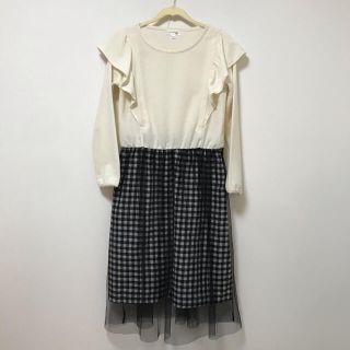 オリーブデオリーブ(OLIVEdesOLIVE)のOLIVE des OLIVE マタニティ 授乳服 白/チェック ワンピース(マタニティワンピース)