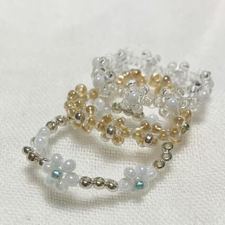 ディーホリック(dholic)のSALE‼️ハンドメイド　シンプルビーズリング３点セット🤍おまけリング付き(リング)