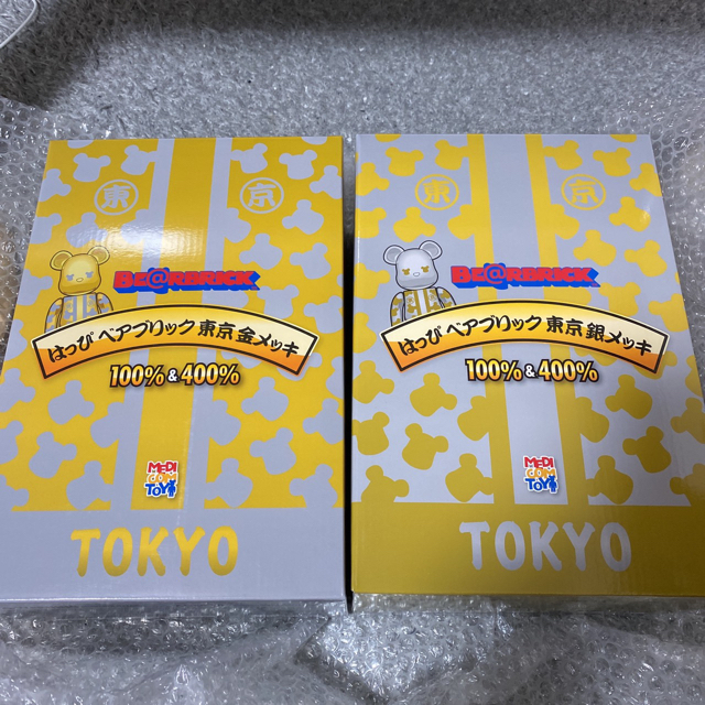 BE@RBRICK はっぴ東京 銀メッキ 100％ & 400％