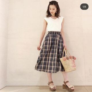 ジルバイジルスチュアート(JILL by JILLSTUART)のチェック　スカート(ひざ丈スカート)