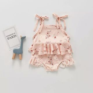 プティマイン(petit main)の韓国ベビー服　新品未使用　ビキニ　pink 80size(水着)