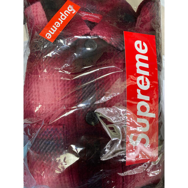 Supreme(シュプリーム)のsupreme Shadow Plaid Fleece Shirt M RED メンズのジャケット/アウター(ブルゾン)の商品写真