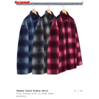 シュプリーム(Supreme)のsupreme Shadow Plaid Fleece Shirt M RED(ブルゾン)