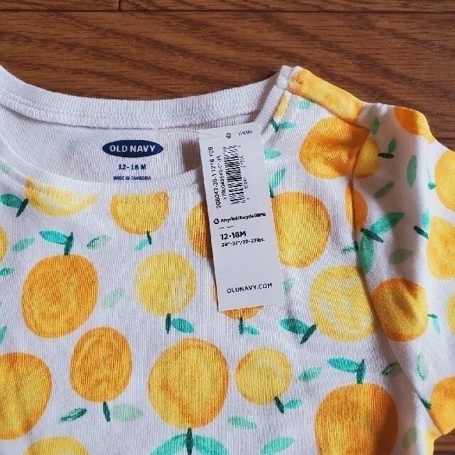 Old Navy(オールドネイビー)の訳あり 新品 12-18M 80cm ロンパース OLDNAVY オレンジ キッズ/ベビー/マタニティのベビー服(~85cm)(ロンパース)の商品写真