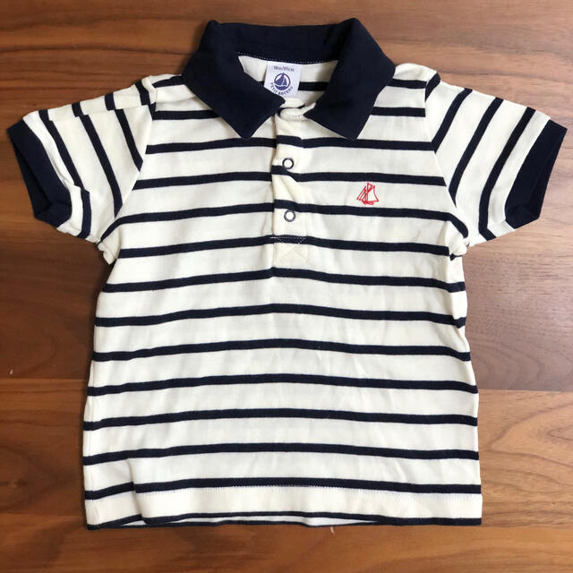 PETIT BATEAU(プチバトー)のプチバトー マリニエール 半袖ポロシャツ キッズ/ベビー/マタニティのベビー服(~85cm)(Ｔシャツ)の商品写真