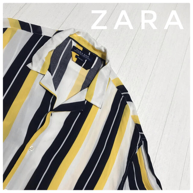 ZARA(ザラ)の人気！ZARA ザラ　マルチストライプシャツ　オープンカラーシャツ　開襟シャツ メンズのトップス(シャツ)の商品写真