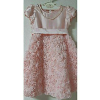 エニィファム(anyFAM)のanyFAM ピンクドレス スカートのバラがゴージャス100～110センチ(ドレス/フォーマル)
