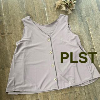 プラステ(PLST)のplst ノースリーブシャツ　プラステ　ボタンシャツ(シャツ/ブラウス(半袖/袖なし))