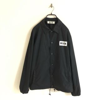 エムエスジイエム(MSGM)のMSGM コーチジャケット 46 ブラック ボックスロゴ ブルゾン アウター(ナイロンジャケット)