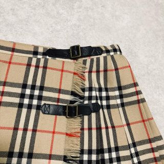 バーバリー ブルーレーベル ノバチェック ラップ スカート レザー