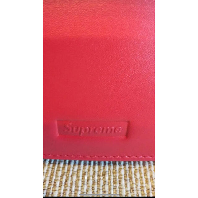 Supreme Leather ID Holder + Wallet Red レア レディース