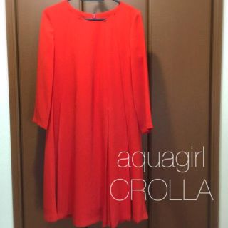 クローラ(CROLLA)の美品＊CROLLA＊赤ワンピース(ひざ丈ワンピース)