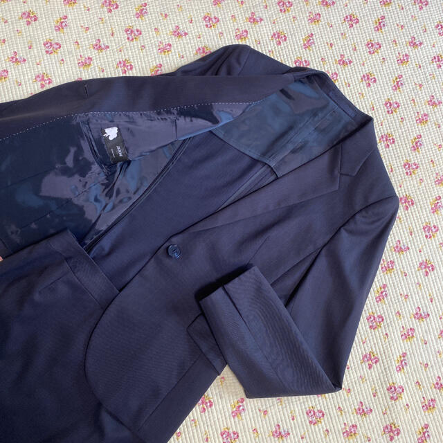 AOKI(アオキ)のレミュー スカートスーツ 5 W62 濃紺 ZIGNONE イタリア生地 DMW レディースのフォーマル/ドレス(スーツ)の商品写真