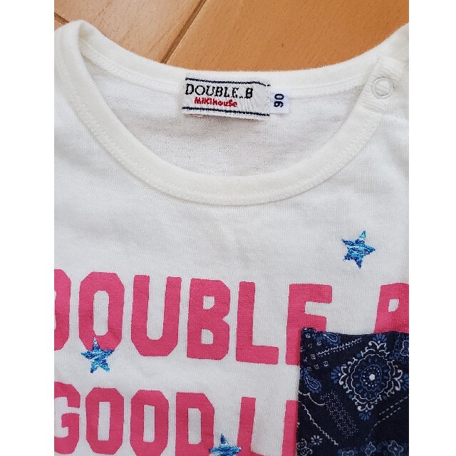 DOUBLE.B(ダブルビー)のDOUBLE.Bダブルビー半袖90 中古 キッズ/ベビー/マタニティのキッズ服女の子用(90cm~)(Tシャツ/カットソー)の商品写真