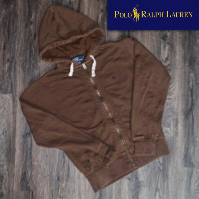 POLO RALPH LAUREN(ポロラルフローレン)の美品未使用 Polo Ralph Lauren Brown Zip Hoodie メンズのトップス(パーカー)の商品写真