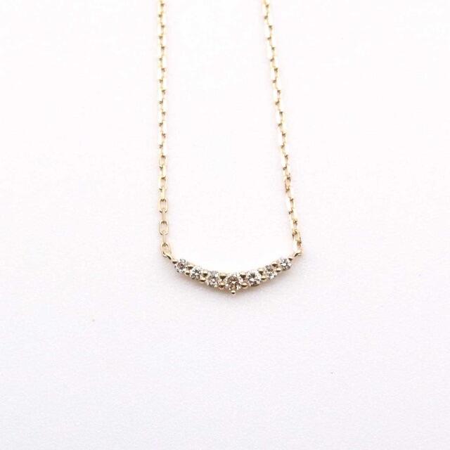 ☆アガット agete☆三日月 K10YG ダイヤモンド0.05ct ネックレス
