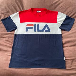 フィラ(FILA)のFILA フィラ トリコロール ビックロゴ プリント Tシャツ レディース Ｌ(Tシャツ(半袖/袖なし))