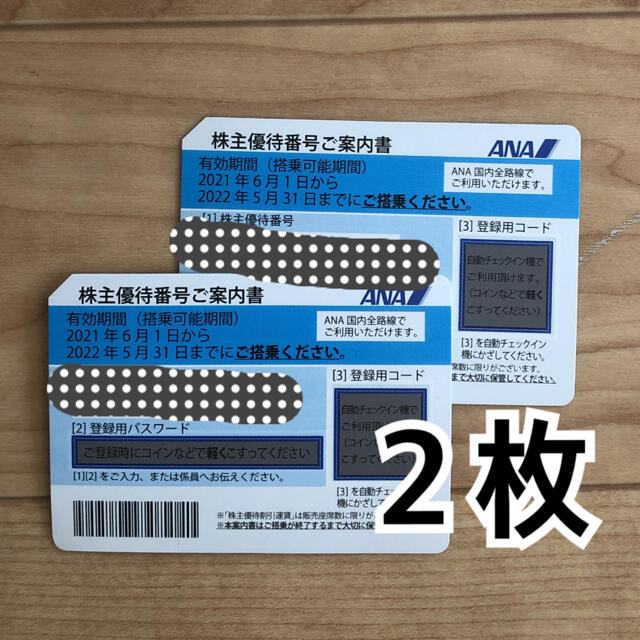 ANA 株主優待券2枚 チケットの優待券/割引券(ショッピング)の商品写真