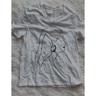 エイチアンドエム(H&M)のH&M 白　レディースTシャツ(Tシャツ(半袖/袖なし))