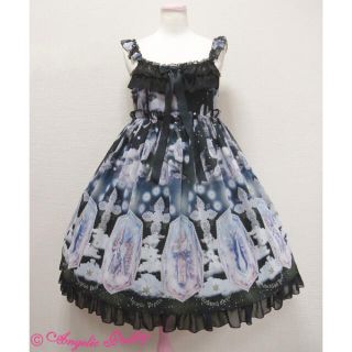 アンジェリックプリティー(Angelic Pretty)の最終値下げ　CECILIA CROSS JSK BLACK(ひざ丈ワンピース)