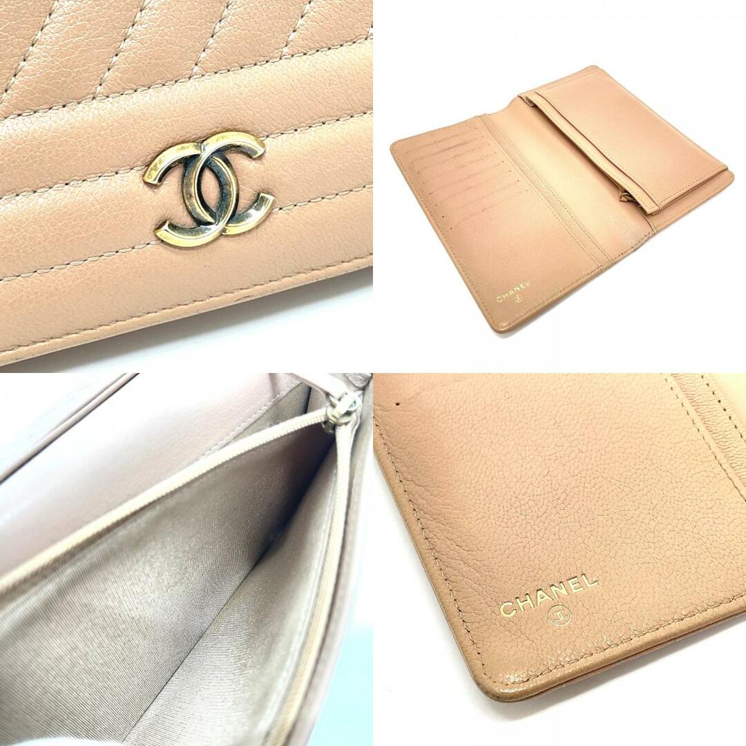 CHANEL(シャネル)のシャネル A82399 ストライプ ボーダー ココマーク 長財布 ベージュ レディースのファッション小物(財布)の商品写真