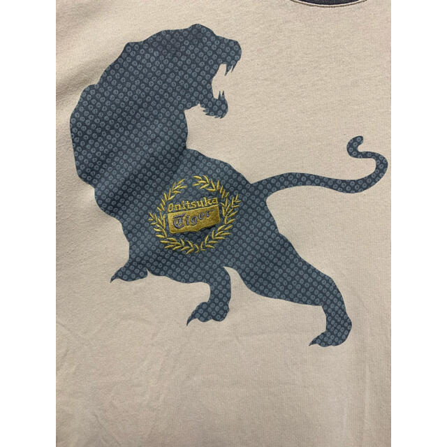 Onitsuka Tiger(オニツカタイガー)のOnitsuka Tiger オニツカタイガー　リンガーTシャツ　XL 刺繍 メンズのトップス(Tシャツ/カットソー(半袖/袖なし))の商品写真