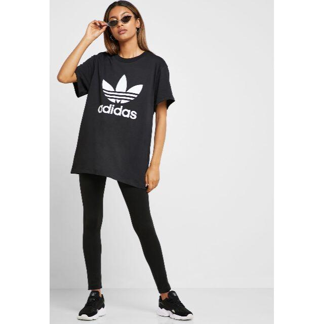 adidas(アディダス)の【完売品】アディダスオリジナルス　ボーイフレンドTシャツ　L　黒 レディースのトップス(Tシャツ(半袖/袖なし))の商品写真