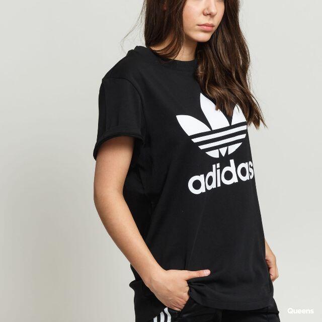 adidas(アディダス)の【完売品】アディダスオリジナルス　ボーイフレンドTシャツ　L　黒 レディースのトップス(Tシャツ(半袖/袖なし))の商品写真