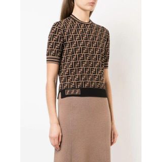 FENDI - FENDI 極美品 FF ロゴ 半袖ニット セーター 38の通販 by