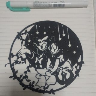 ディズニー(Disney)のドナルドダック&デイジー  切り絵(その他)