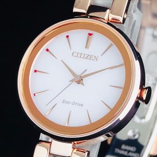 シチズン(CITIZEN)の【新品即納】シチズン 高級 レディース腕時計 28mm クリアホワイト 白文字盤(腕時計)