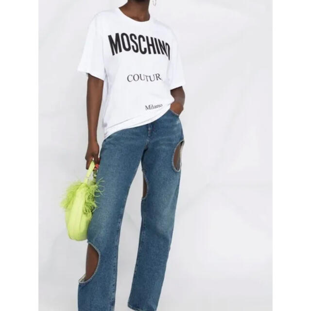 レディース  モスキーノ Moschino オーバーサイズ ロゴ Tシャツ